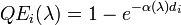 QE_i(\lambda) = 1 - e^{-\alpha(\lambda) d_i}