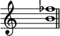  % 5 Dim
\relative c''{
\override Staff.TimeSignature #'transparent = ##t
\override Score.SpacingSpanner #'packed-spacing = ##t
\time 4/4
<b fes'>1
\bar "||"  
}
