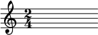 
\relative c'' {
  \override Staff.BarLine #'stencil = ##f
  \time 2/4
  s1*4
}