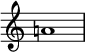  {
\override Score.TimeSignature #'stencil = ##f
\relative c'' { 

  \time 4/4 a!1
} }

