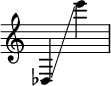 
{
 \override Score.SpacingSpanner.strict-note-spacing = ##t
 \set Score.proportionalNotationDuration = #(ly:make-moment 1/8)
 \override Score.TimeSignature #'stencil = ##f
 \relative c {
 \time 2/4
 \ottava #0 des4 \glissando e'''
 }
}
