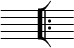 { \omit Score.Clef \omit Score.TimeSignature \relative c'' { s1 \bar "[|:" s2 }  }