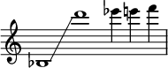 \new Zaměstnanci \with { \remove "Time_signature_rytec" } {\time 11/4 bes1 \glissando d'''es'''4 e'''!  F'''}