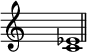  % 3 min
\relative c'{
\override Staff.TimeSignature #'transparent = ##t
\override Score.SpacingSpanner #'packed-spacing = ##t
\time 4/4
<c ees>1
\bar "||"  
}
