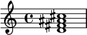  \relative c' {<d fis ais cis>1} 