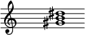 \relative f'{\override Staff.TimeSignature #'stencil = ##f\cadenzaOn s1 <gis h dis> s1 \cadenzaOff}