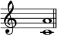  % 6 maj
\relative c'{
\override Staff.TimeSignature #'transparent = ##t
\override Score.SpacingSpanner #'packed-spacing = ##t
\time 4/4
<c a'>1
\bar "||"  
}
