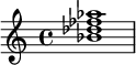  \chordmode { bes1:m7.5- } 