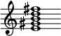 {
  % Rivin lopun pystyviiva ja tahtiosoitus piiloon.
  \override Score.BarLine.break-visibility = ##(#f #t #t)
  \override Staff.TimeSignature #'stencil = ##f
  
  <e' gis' b' d'' fis''>1
}
