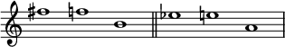 
\relative c'' {
  \new PianoStaff <<
   \new Staff \with { \remove "Time_signature_engraver" }  
    { \key c \major  \time 3/1 fis1 f b,  \bar "||" es  e  a, }  
  >> }
