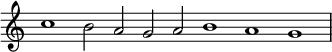 { \time 12/2 \override Score.TimeSignature #'stencil = ##f \relative c'' { c1 b2 a g a b1 a g } }