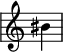 {
\override Staff.TimeSignature #'stencil = ##f
\override Score.SystemStartBar #'collapse-height = #1
\clef treble \time 1/4 bis'4
}