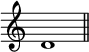 
\language "italiano"
\relative do' {
\clef treble 
\override Staff.TimeSignature #'stencil = ##f
re1 \bar "||"
}

\header { tagline = ##f}
\paper {
  indent = 0
  line-width = #120
}
