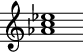 {\override Score.BarLine.break-visibility = ##(#f#t#t)\once\override Staff.TimeSignature#'stencil = ##f<aes'c''ees''>1}