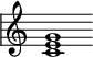 {
\override Staff.TimeSignature #'stencil = ##f
\override Score.SystemStartBar #'collapse-height = #1
\clef treble \time 3/2 <c' e' g'>1
}