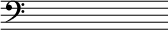 
\score {
  \relative c {
\clef F  
\override Staff.TimeSignature #'transparent = ##t
\override Staff.BarLine #'transparent = ##t  
\time 4/4
s4 s s s s s s s s s s s  \break
} % relative
\layout{
  indent = 0\cm
  line-width = #120
  \set fontSize = #-1
  \override Score.BarNumber #'break-visibility = #'#(#f #f #f)
} %layout
\midi { }
} %score
\header { tagline = ##f}
