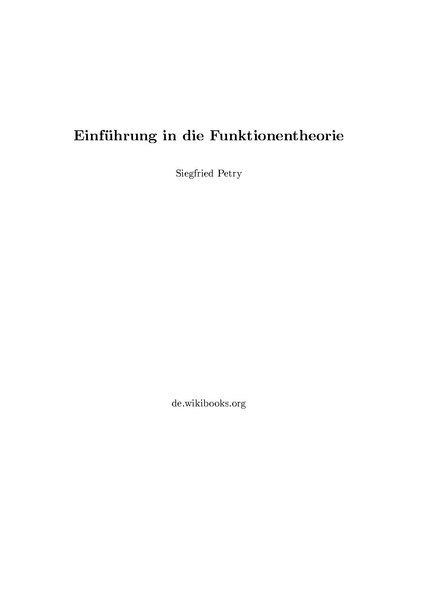 Datei:Einführung in die Funktionentheorie.pdf