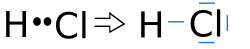 Chlorwasserstoff in der Elektronenschreibweise und Lewisformel