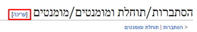 כפתור ה"[עריכה]" שהגאדג'ט מוסיף (מסומן באדום)