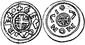 Fájl:I. Géza (mint király) denára (1074-1077).png