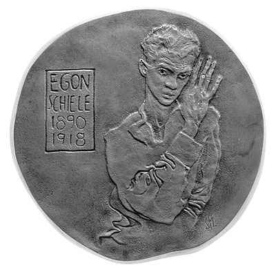 Fájl:Szücsy róbert, Egon Schiele I., 2001 bronz, 100 mm.jpg