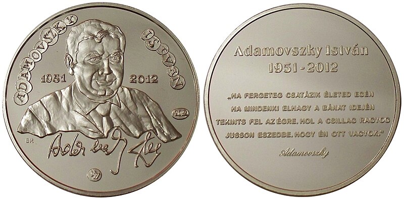 Fájl:Kiss György Adamovszky István emlékérem (2012, CuNi ezüstözve, 29g, átm. 42,5mm).jpg