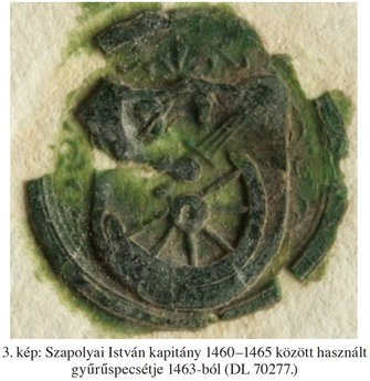 Szapolyai István kapitány gyűrűspecsétje 1460–1465.png