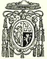 Aragóniai János (Giovanni di Aragona) (1456-1485) bíboros (1478), esztegomi érseki kormányzó (1480-1485), Beatrix királyné bátyjának címere Alphonsus Ciacconius Historia Rom. Pontificum című művéből