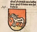 Helfenstein címer Ulrich Richentalnál, a Sorg-féle kiadásból (1483)