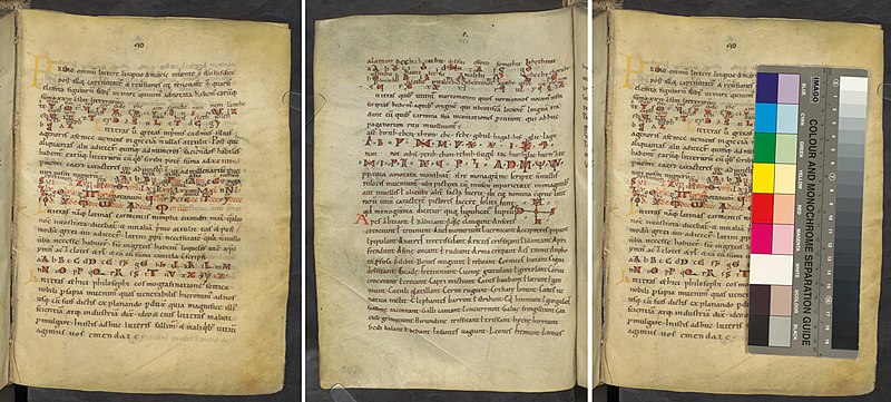 Fájl:Ábécék, 1150-1199 k., Hrabanus Maurus, De inv. ling. Österreichische Nationalbibliothek, Cod.1010, fol. 90r-90v.jpg