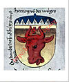 Bulgária (Vidin) hercegének címere (herzog vo' der wulgry Die haubtstat in d' bilgry haist budem), Conrad Grünenberg címerkönyve, pergamenkódex, p. 72 (1483) [Bayerische Staastbibliothek, München, Cgm-145]
