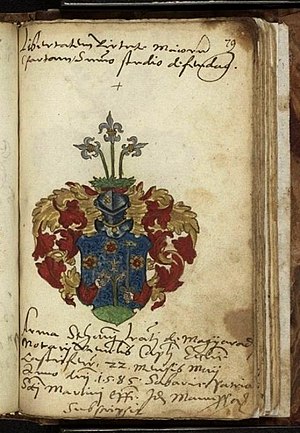 Magyaradi Literátus Szaniszló címere, 1585.jpg