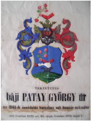 Báji Patay György halotti címere, 1878.png