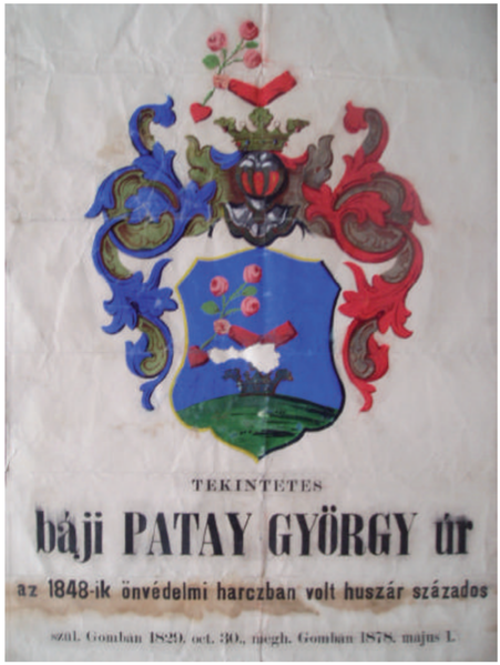 Fájl:Báji Patay György halotti címere, 1878.png