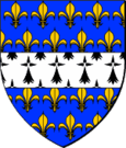 Aranyliliomokkal bevetett kék alapon hermelines pólya. A fő címerábra a pólya, nem a liliomok. Ezek csak az alap díszítését képezik (nem dominánsak) és a pólya geometriája a meghatározó. (A hermelinpólya [de: Hermelinbalken] főleg az angol heraldikára jellemző mesteralak.)