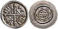 II. Géza (1141-1162) ezüst denára, CNH. I. 63.jpg