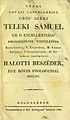 Gróf Teleki Sámuel halotti beszéde, 1825