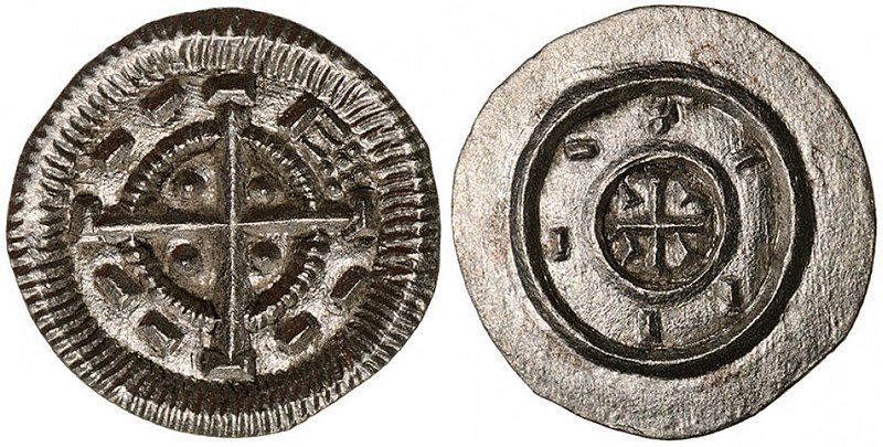 Fájl:II. Béla (1131-1141) denár C.I. - 90 H. - 102 ÉH - 53 (Ag) 0.36g.jpg