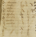 Aethicus betűi kinagyítva, Toulouse, Ms 160, fol. 131r