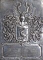 Daniel István udvarhelyszéki főkirálybíró ezüstlapra domborított 18. századi halotti címere
