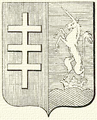 Hármas kereszt (pápai kereszt) a Bercsényiek egyik címerében