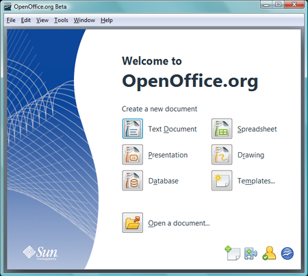 Nowy wygląd głównego okna OpenOffice.org