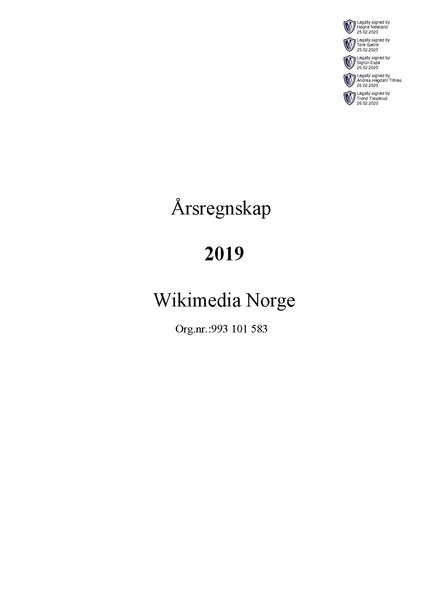 Fil:Wikimedia Norge - Årsregnskap 2019 signert.pdf