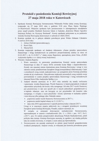 Plik:Protokół z posiedzenia Komisji Rewizyjnej 27 maja 2018 roku w Katowicach.pdf