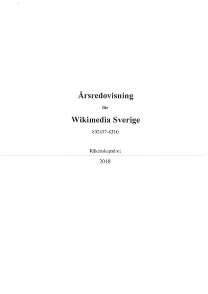 Fil:Årsredovisning 2018, Wikimedia Sverige.pdf