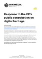 DRAFTFORFEEDBACK Survey answers and position paper, EC consultation on digital heritage, working document.pdf