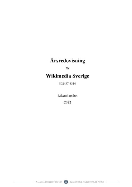 Fil:Årsredovisning 2022, Wikimedia Sverige.pdf