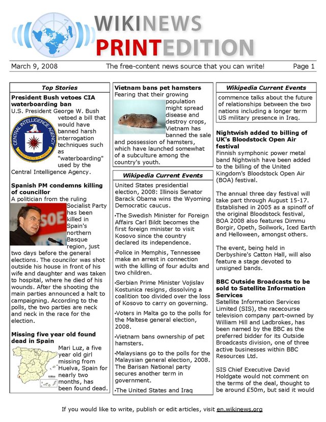 2008 pdf. March 2008. Names of Satellite TV Companies. Read the newspaper contents list. Which Pages would.