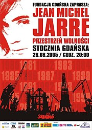 Plakat reklamujący występ Jean Michel Jarre w Gdańsku