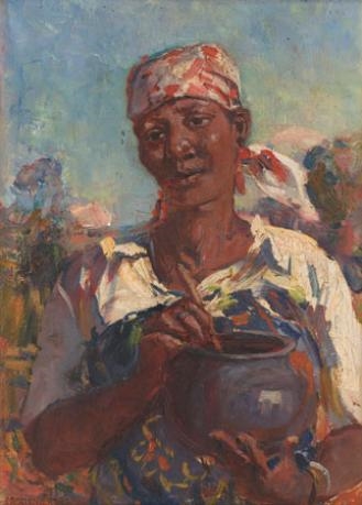 Lêer:African Woman Holding a Pot George Crosland Robinson.Jpeg